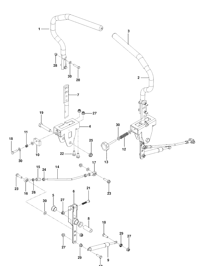 Steering Diagram and Parts List for MZ52 (967277404)(2013-08) Husqvarna Lawn Mower