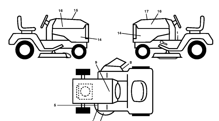 Decals Diagram and Parts List for LGT2654 (96043014800)(2012-10) Husqvarna Lawn Tractor