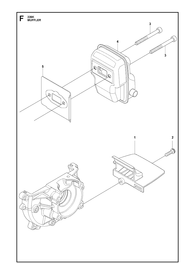 Muffler Diagram and Parts List for 226K  Husqvarna Brush Cutter