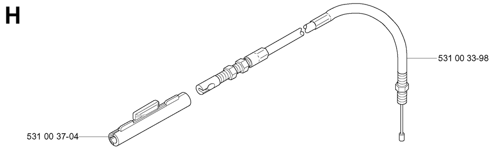 Throttle Controls Diagram and Parts List for 155B (20014000001-20041499999)(2001) Husqvarna Leaf Blower / Vacuum