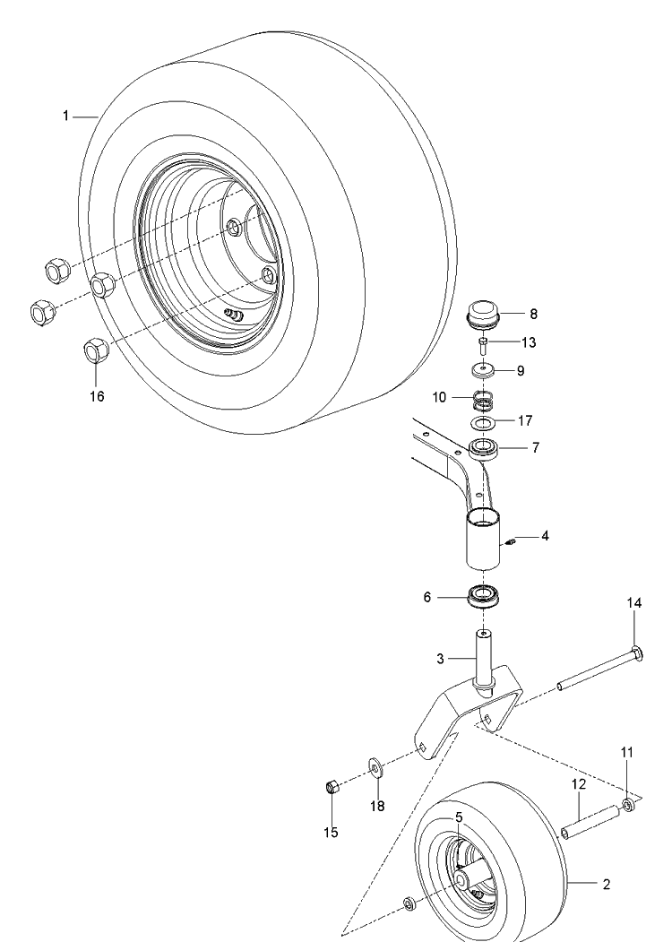 Wheels And Tires Diagram and Parts List for Z246 (970467401-00)(2020-04) Husqvarna Lawn Mower