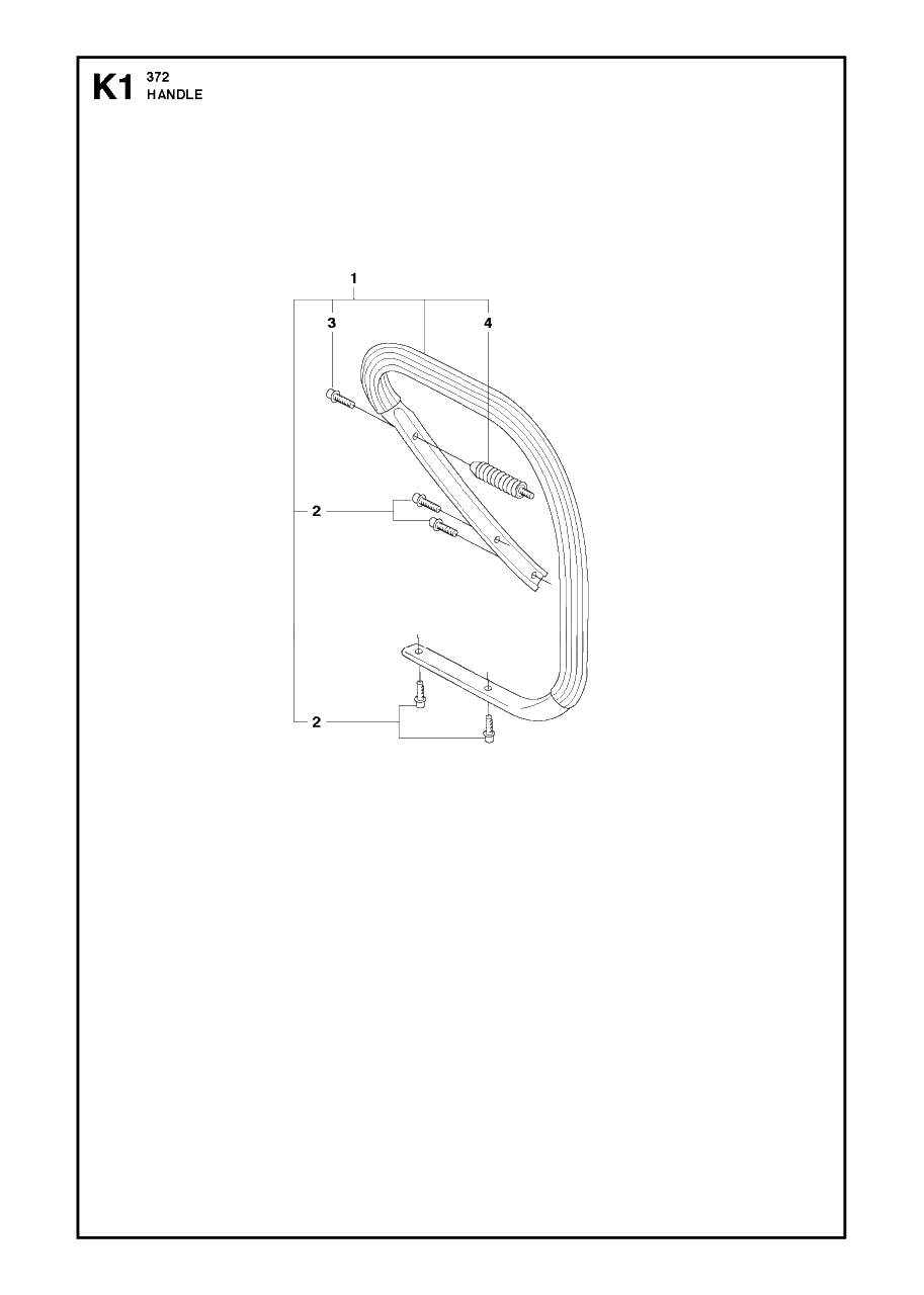 Handle 2 Diagram and Parts List for 372XP-XPG 20111800001 & Above Husqvarna Chainsaw