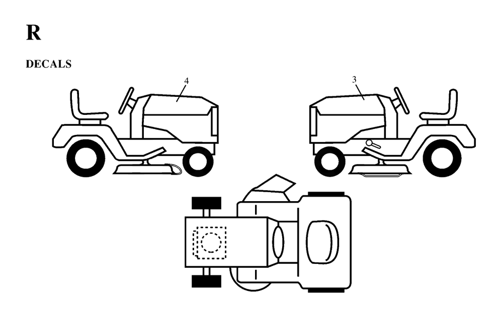 Decals Diagram and Parts List for YTH160 (954170005-C)(1997-02) Husqvarna Lawn Tractor