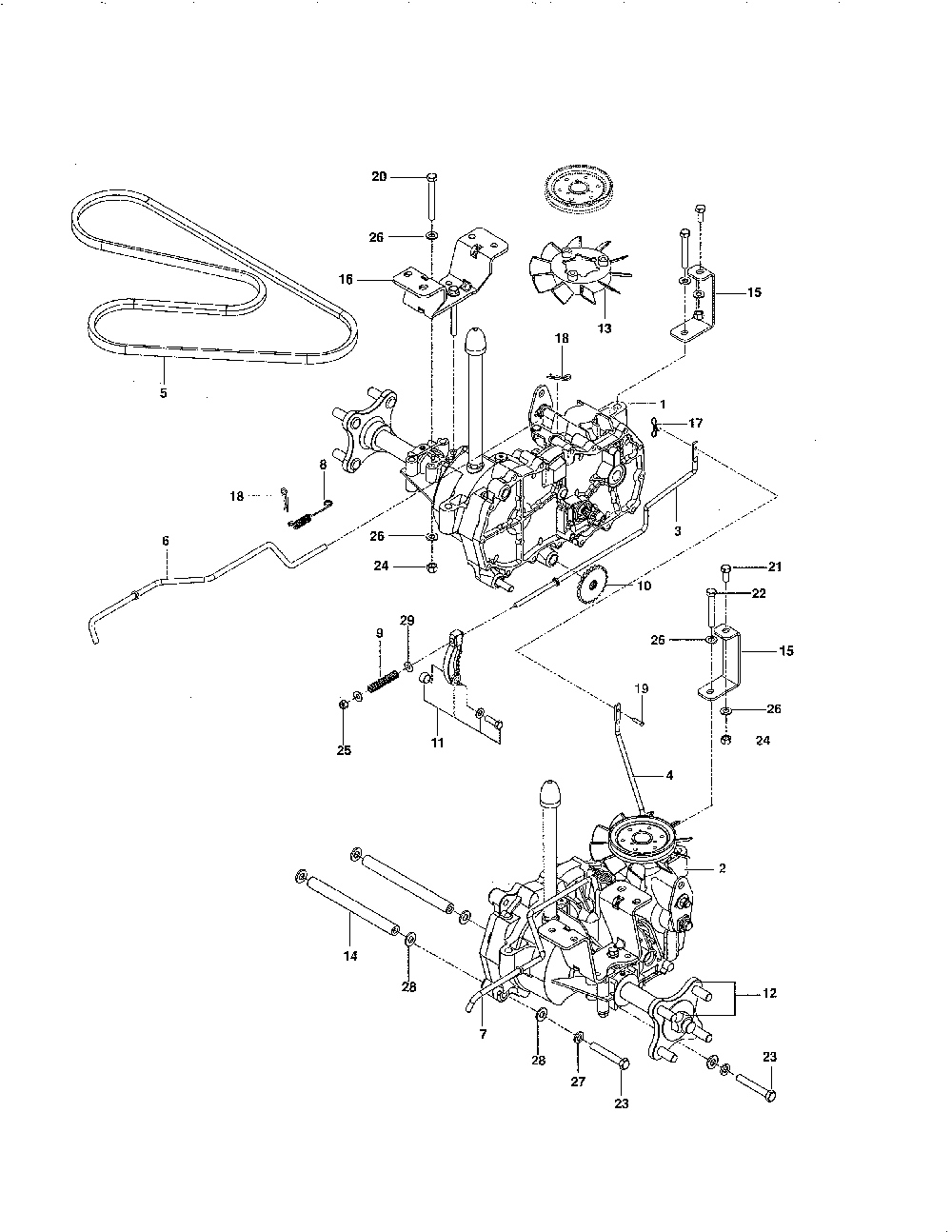 Hydraulic pump - motor Diagram and Parts List for 967324401-00  Husqvarna Lawn Mower