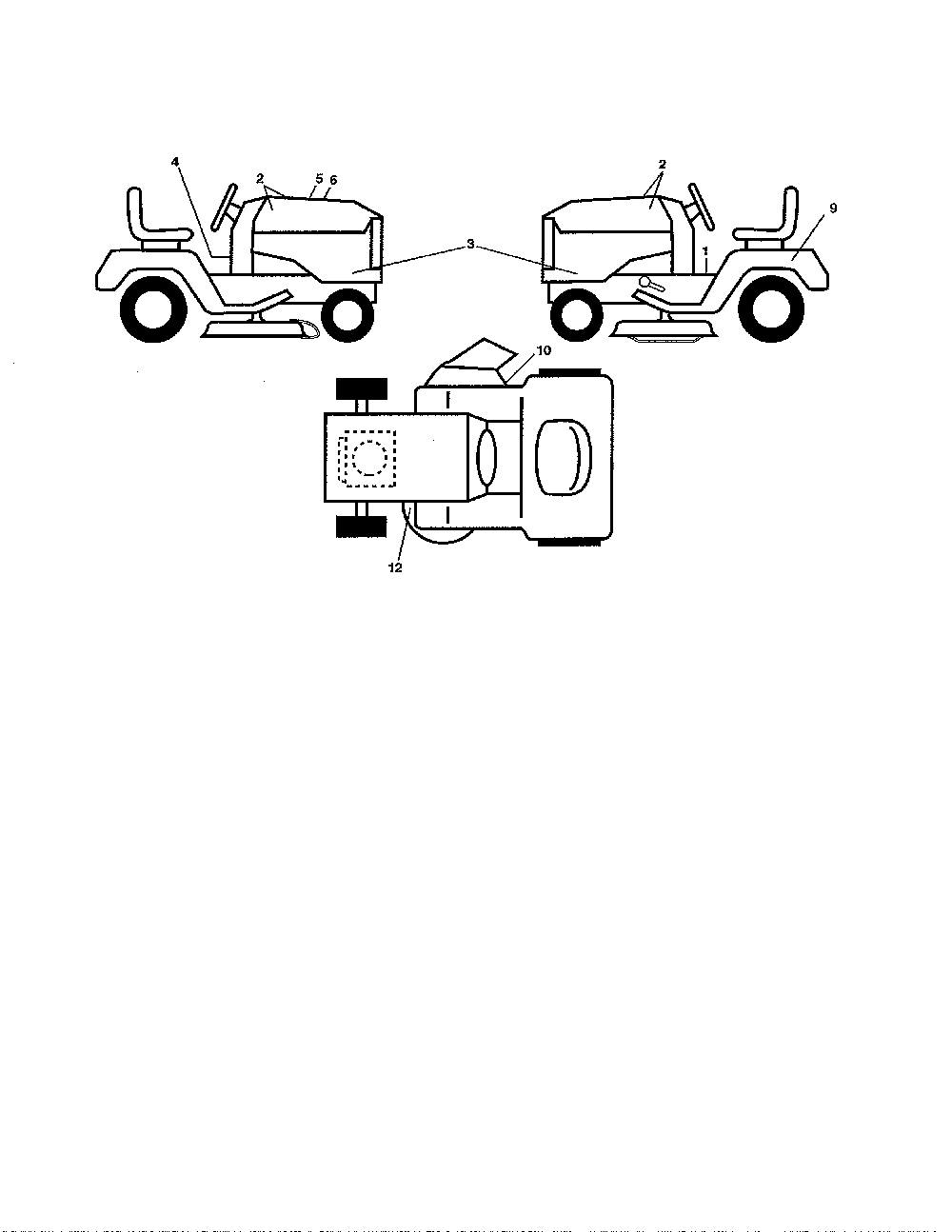 Decals Diagram and Parts List for 917240461  Husqvarna Lawn Tractor