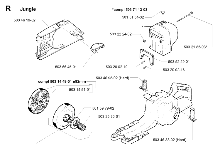 Accessories Diagram and Parts List for 394XP 19960100001-19980900000 Husqvarna Chainsaw