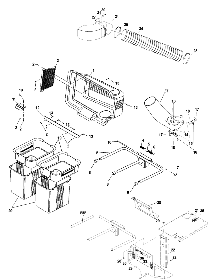 General Assembly Diagram and Parts List for CZ42 2006-02 Husqvarna Lawn Tractor Accessories
