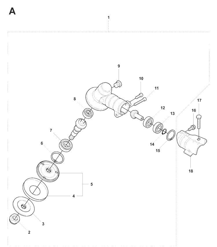 Bevel Gear Diagram and Parts List for 327LX 20080900001-Current Husqvarna Edger