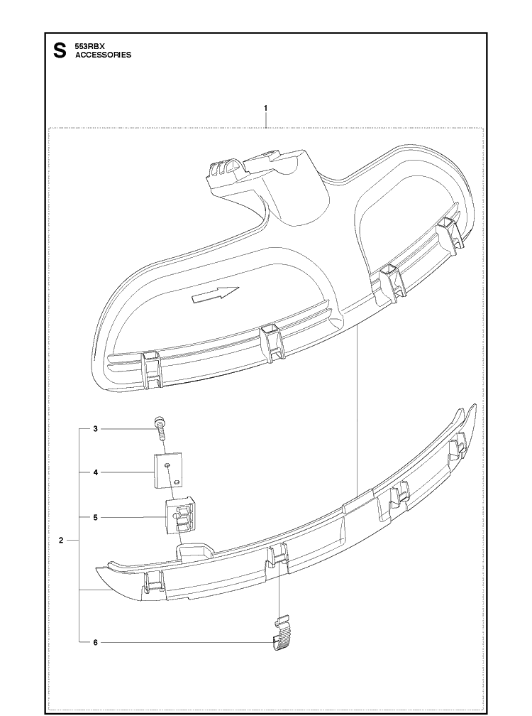 Accessories 2 Diagram and Parts List for 553RBX 20123200001-20180500000 Husqvarna Brush Cutter