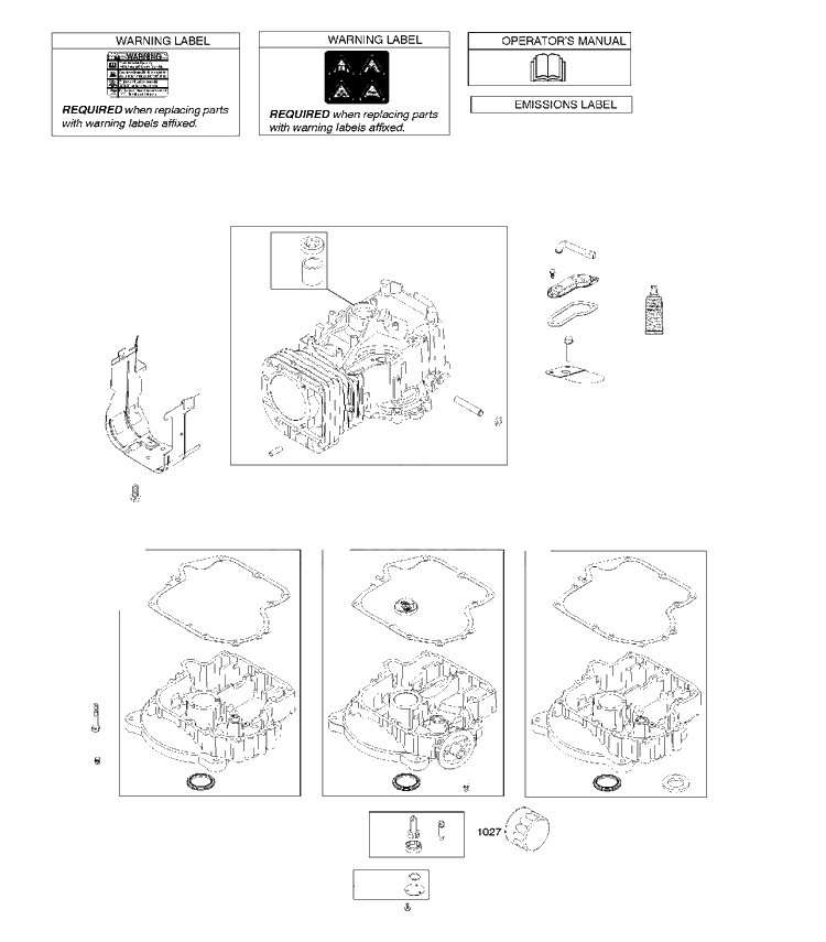 Cylinder Diagram and Parts List for 2198073376B1 2017-01 Husqvarna Engine