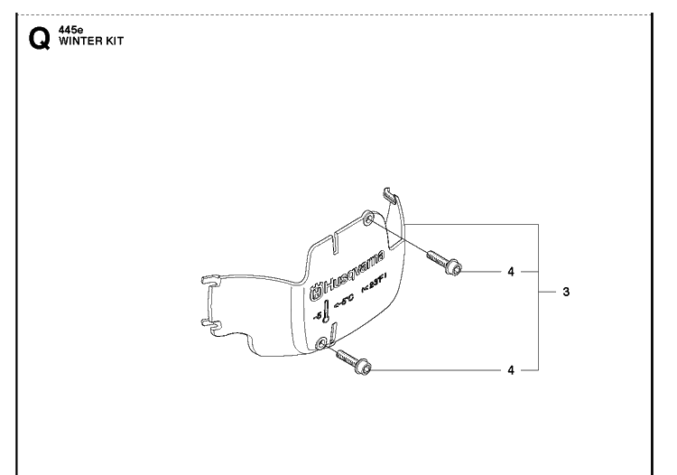 Winter Kit Diagram and Parts List for 445E 2011-07 Husqvarna Chainsaw