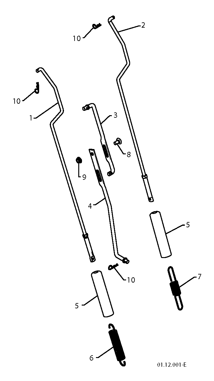 Handle Diagram and Parts List for 11527SB96193006400 2010-06 Husqvarna Snow Blower