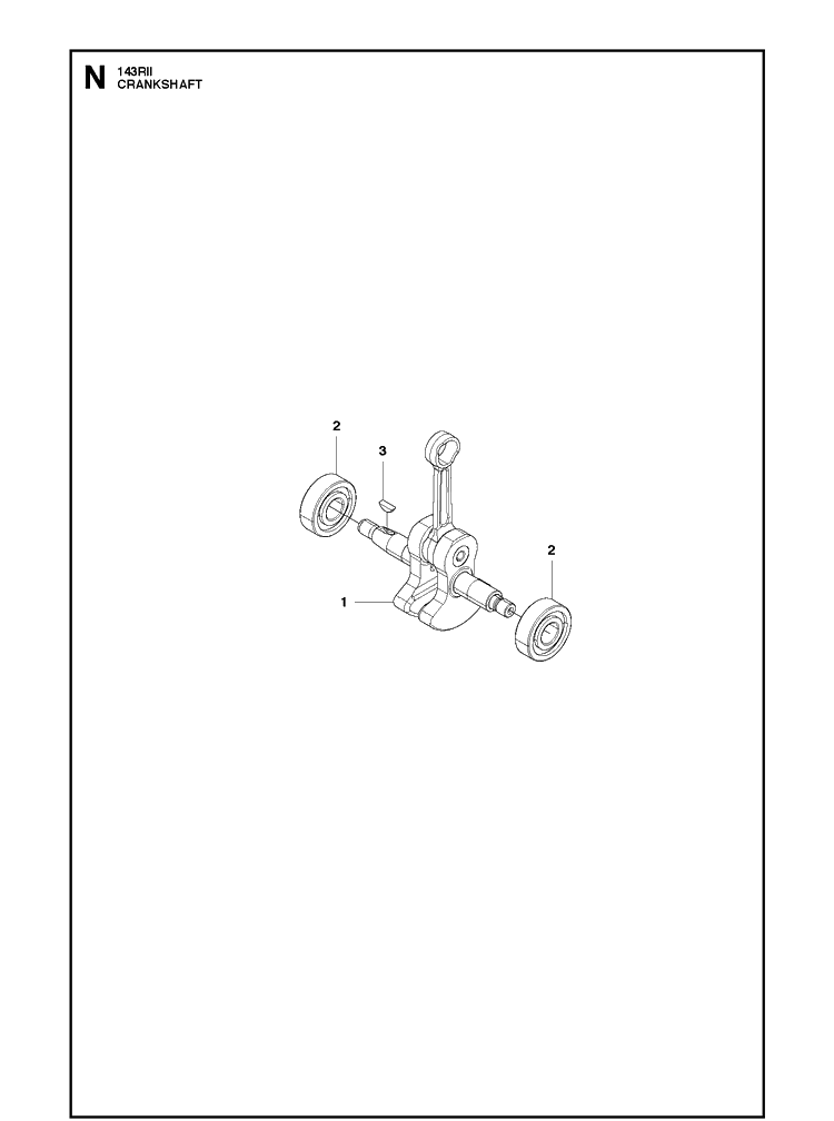 Crankshaft Diagram and Parts List for 143RII 20090100001-20143600000 Husqvarna Brush Cutter
