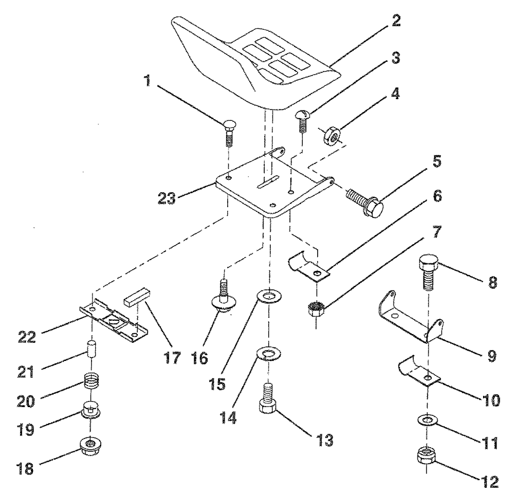 Seat Diagram and Parts List for LR120 (954000582-C)(1993-01) Husqvarna Lawn Tractor