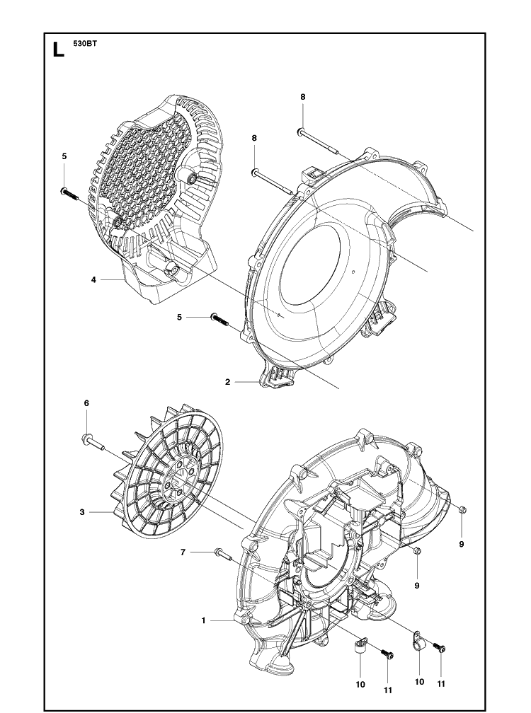 Fan Diagram and Parts List for 530BT 20123800001-Current Husqvarna Leaf Blower / Vacuum