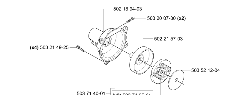 Clutch Drum Diagram and Parts List for 232L 2006-04 Husqvarna Trimmer