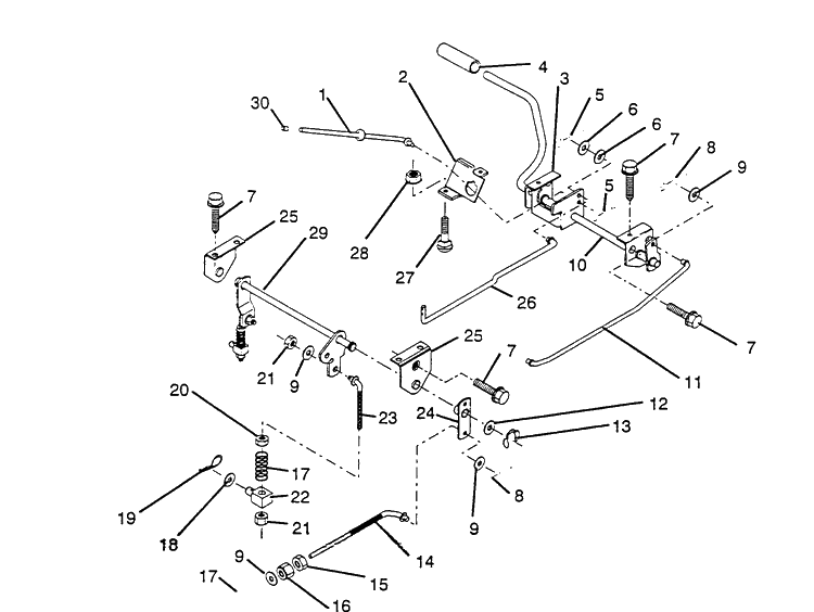 Brake / Rear Mower Lift Assembly Diagram and Parts List for LT92012 (H1292A)(954000251)(1993-01) Husqvarna Lawn Mower