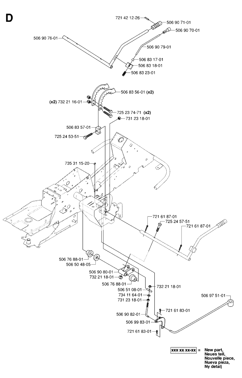 Controls Diagram and Parts List for R15-V2AWD (965080101)(2006-01) Husqvarna Lawn Tractor