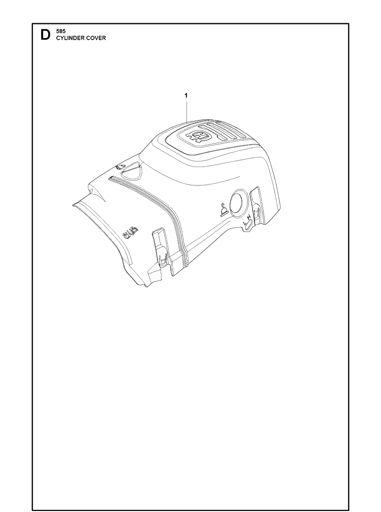 Cylinder Cover Diagram and Parts List for 585  Husqvarna Chainsaw