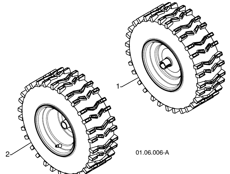 Wheels - A 1 Diagram and Parts List for 15530SBXLS (96193004001)(2009-06) Husqvarna Snow Blower