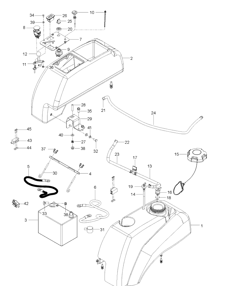 Ignition System Diagram and Parts List for M-ZT61  Husqvarna Lawn Mower