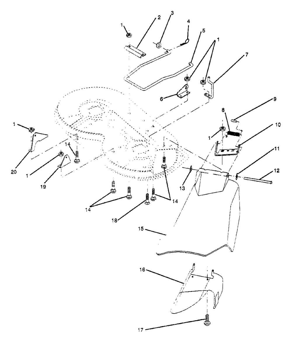 Mower Deck (Part 1) Diagram and Parts List for LT112 (954000191-A)(1990-11) Husqvarna Lawn Tractor