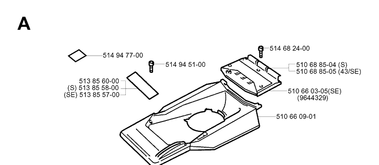 Cover Diagram and Parts List for ROYAL43 1998-05 Husqvarna Lawn Mower