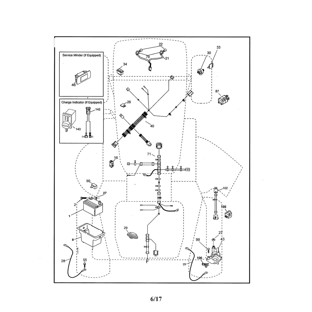 Electrical Diagram and Parts List for 96045005500  Husqvarna Lawn Tractor