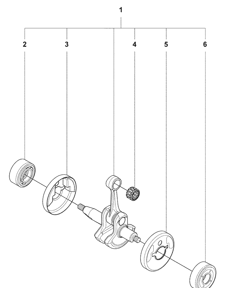 Crankshaft Diagram and Parts List for 327P4 2008-03 Husqvarna Pole Saw