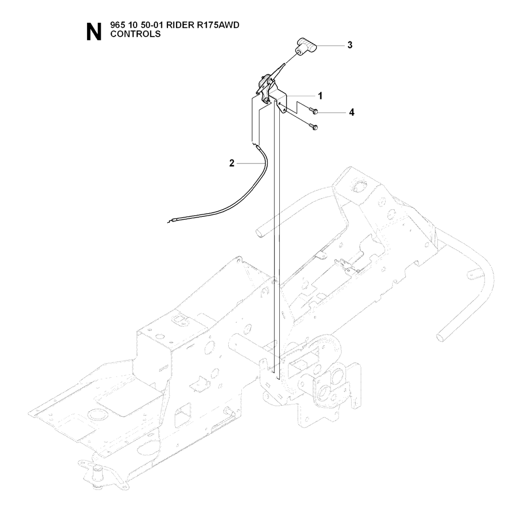 Controls Diagram and Parts List for R175AWD (965105001)(2007-01) Husqvarna Lawn Tractor