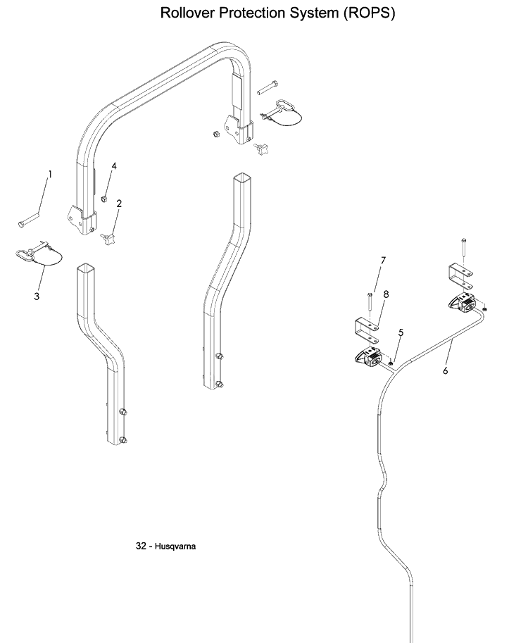 Protection Frame Diagram and Parts List for LZ6130 (968999675)(2008-12) Husqvarna Lawn Mower