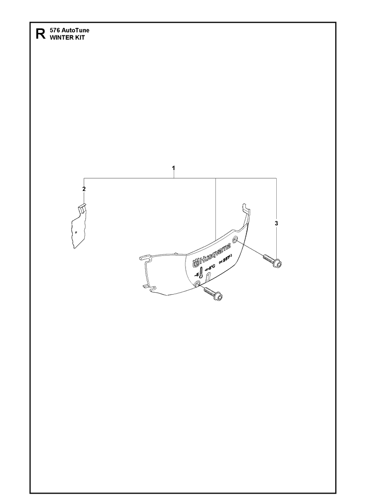 Winter Kit Diagram and Parts List for 576XP 20130900001-Current Husqvarna Chainsaw