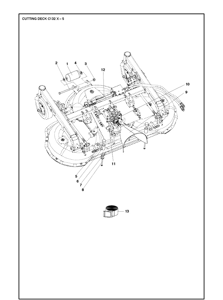 52 Inch/132cm Cutting Deck 4 Diagram and Parts List for C132X (P500-series)(967294001)(2019-09) Husqvarna Lawn Mower