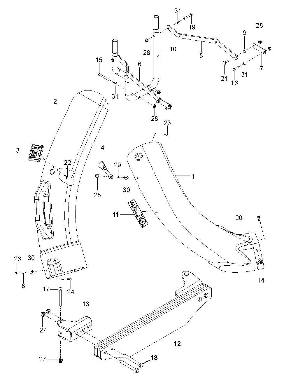 Installation Accessories Diagram and Parts List for Z2483-BAGCC  Husqvarna Lawn Tractor Accessories