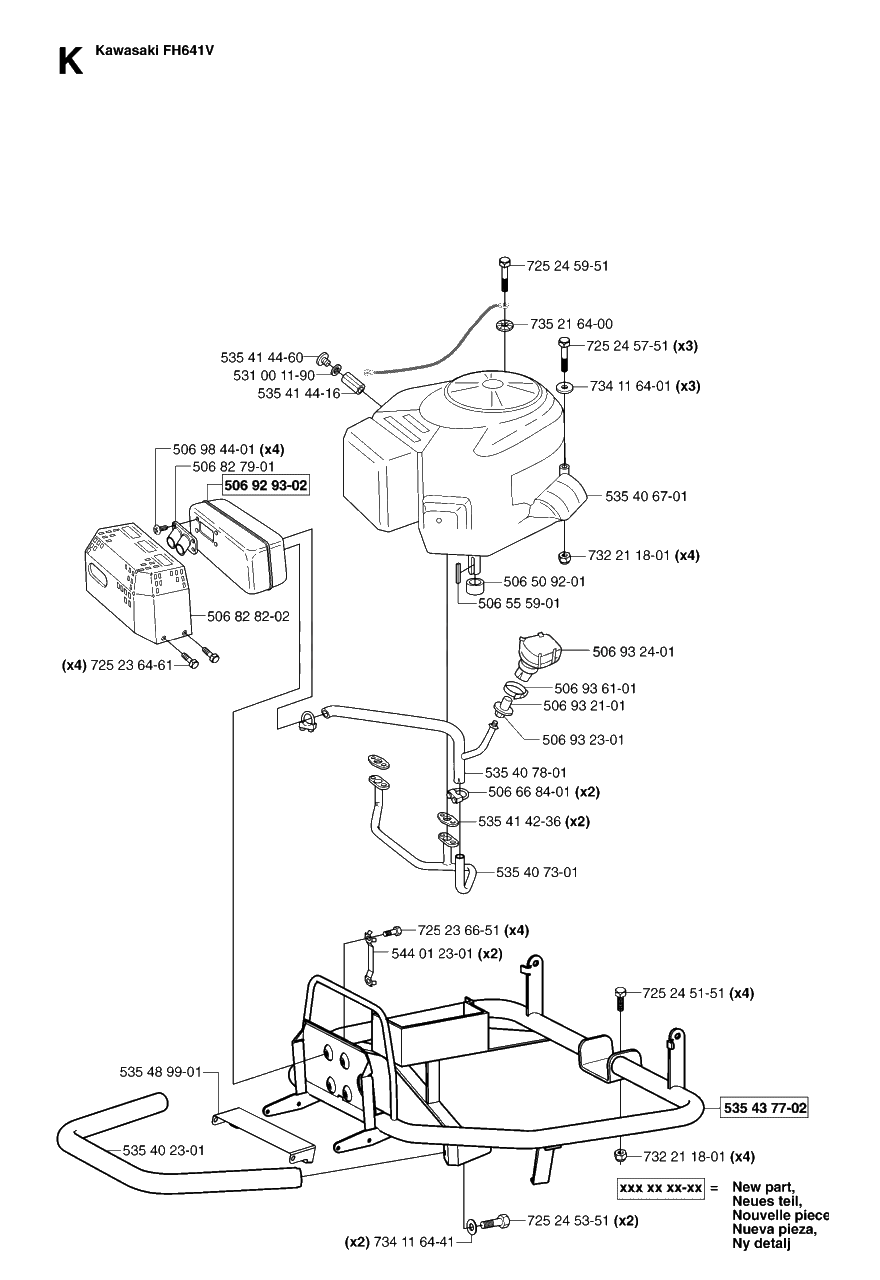 Engine Diagram and Parts List for PF21AWD (965095101)(2007-03) Husqvarna Lawn Tractor