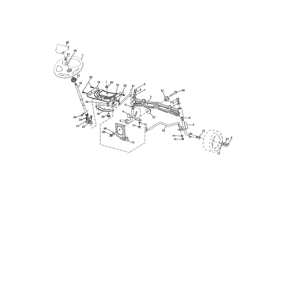 Steering Diagram and Parts List for YTH2348-917240440  Husqvarna Lawn Tractor