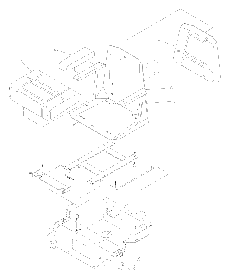 Suspension Seat Assembly Diagram and Parts List for ZTH6125KAA (968999166)(2002-10) Husqvarna Lawn Mower