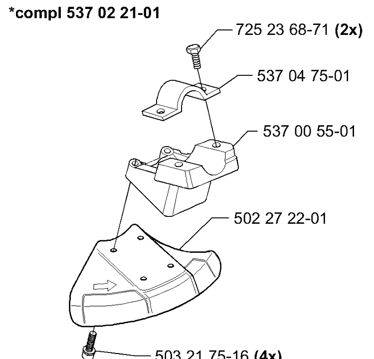 Accessories (Part 1) Diagram and Parts List for 322R 2000-04 Husqvarna Brush Cutter