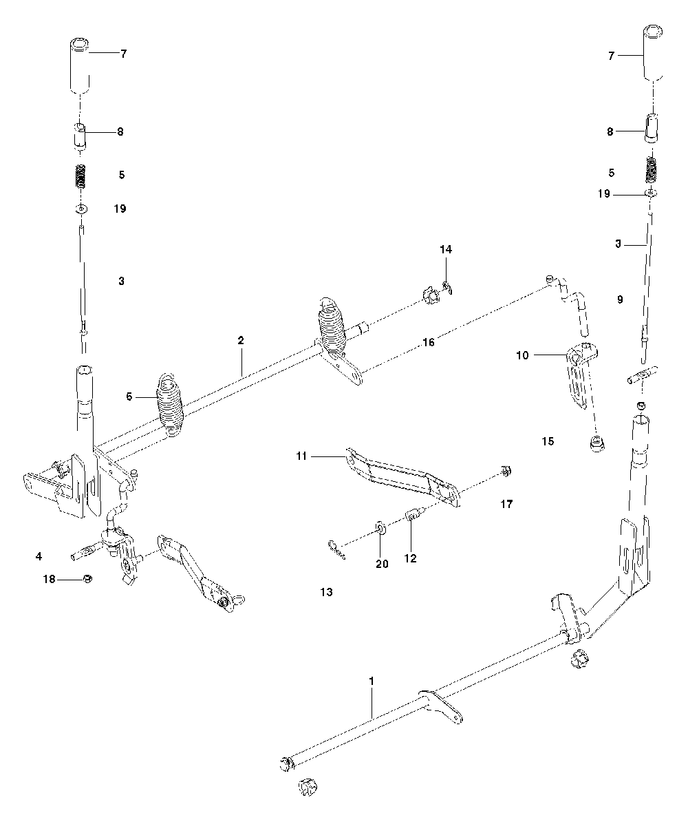 Brake / Rear Mower Lift Diagram and Parts List for EZ24TCE (966659701)(2010-12) Husqvarna Lawn Tractor