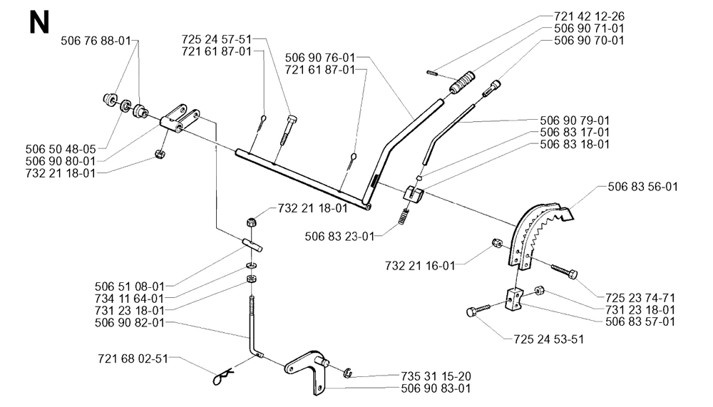 Controls 3 Diagram and Parts List for R13 2001-01 Husqvarna Lawn Tractor