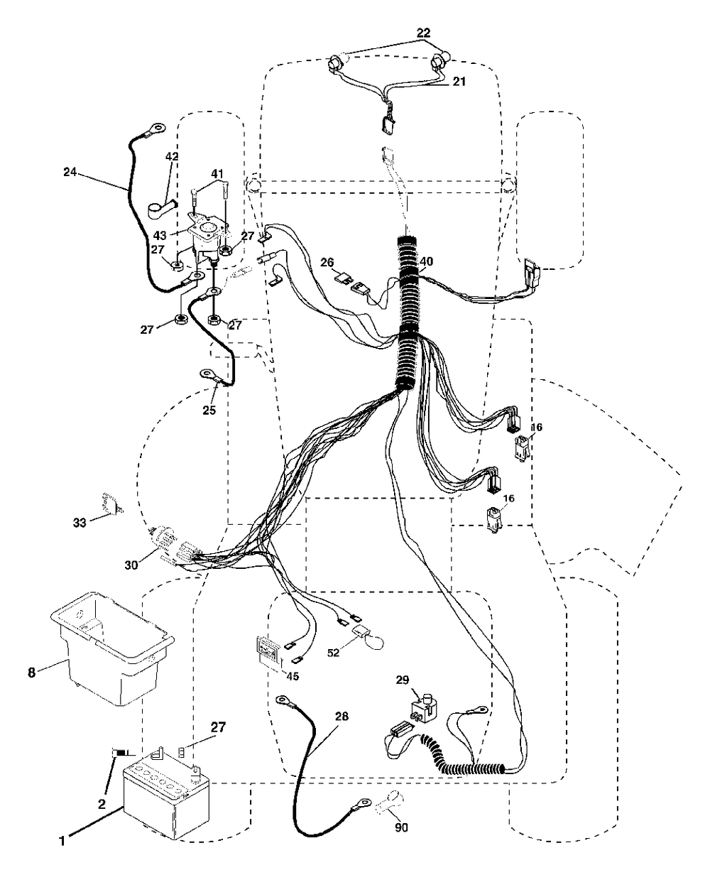 Electrical Diagram and Parts List for LT18542 (954571748-A)(2003-11) Husqvarna Lawn Tractor