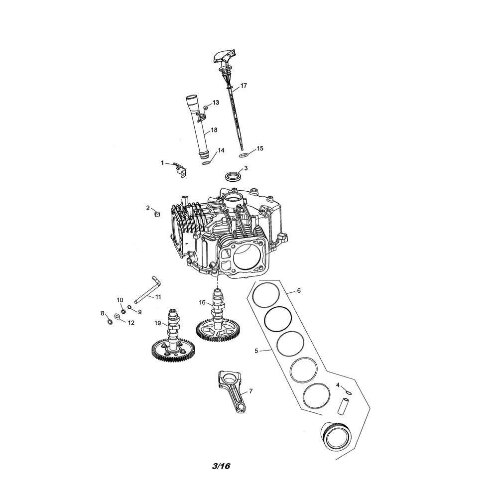 Engine >> Crankcase Diagram and Parts List for LGT2654-96045004700  Husqvarna Lawn Tractor