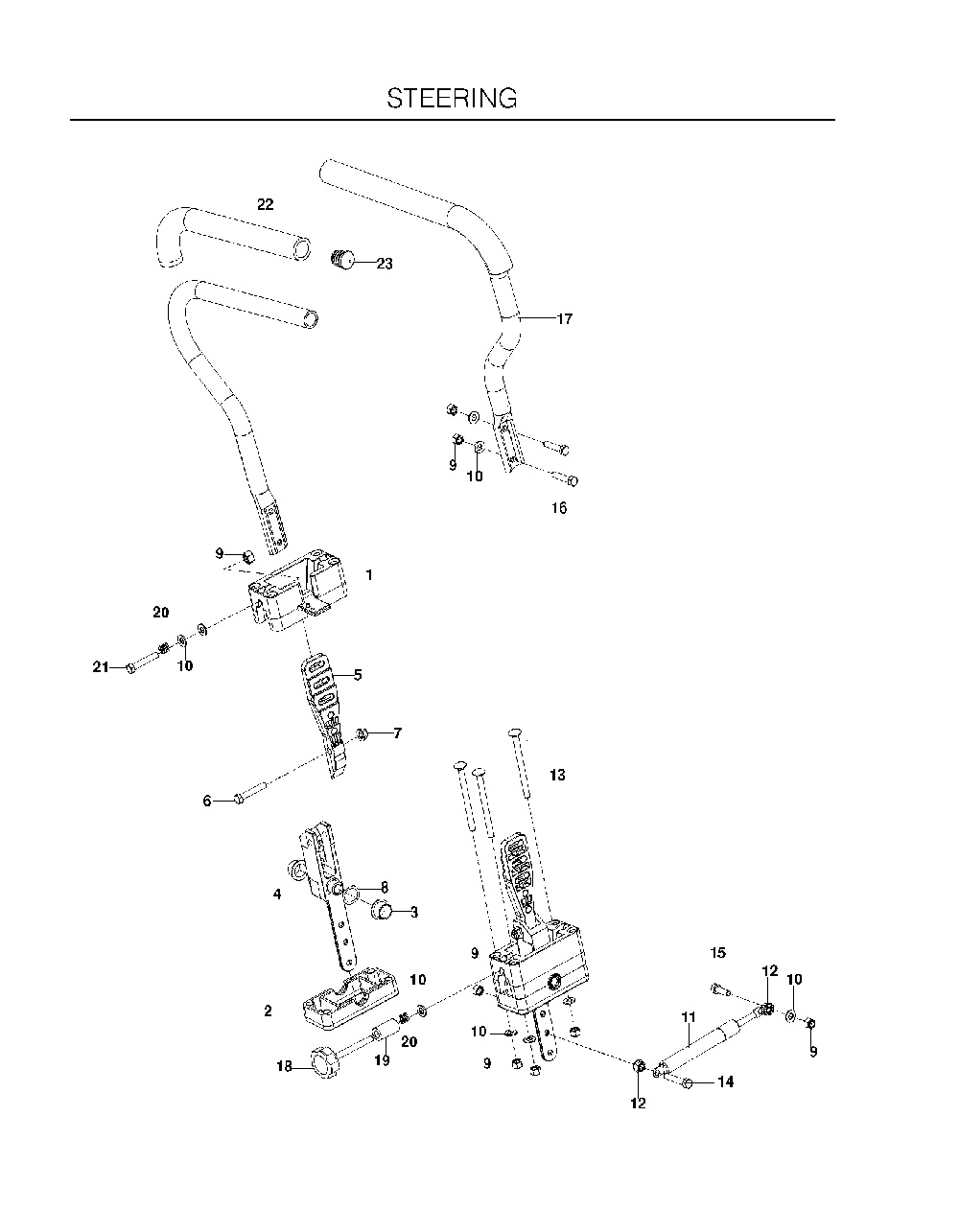 Steering Diagram and Parts List for EZ4824965880401 2009-09 Husqvarna Lawn Tractor