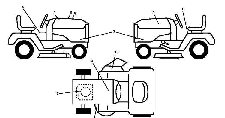 Decals Diagram and Parts List for YTH22V46 (96043018500)(2013-09) Husqvarna Lawn Tractor