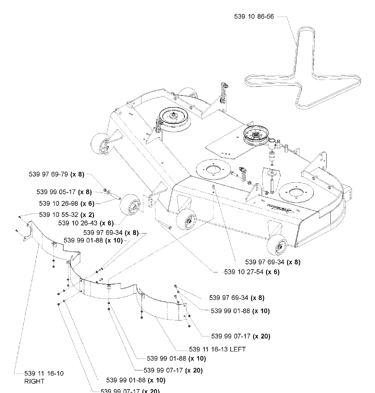 Deck Assembly (61 Inch) (Part 2) Diagram and Parts List for IZ6123 (968999259)(2005-03) Husqvarna Lawn Mower