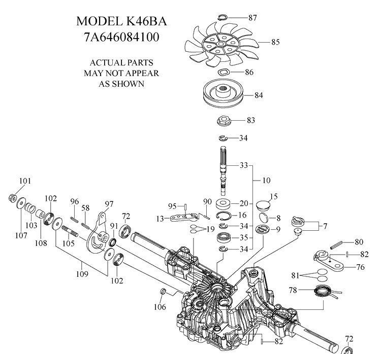 Tufftorq Transaxle Diagram and Parts List for YTH2042 (917289610)(2010-05) Husqvarna Lawn Mower