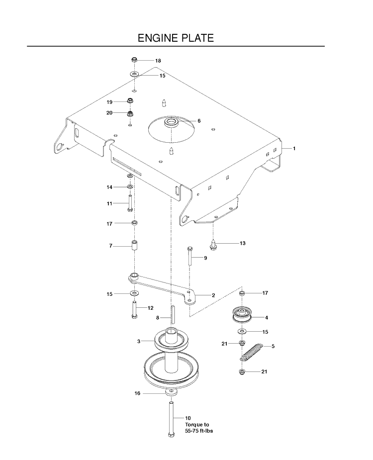 Engine Plate Diagram and Parts List for RZ4219BF (966582201)(2011-02) Husqvarna Lawn Mower