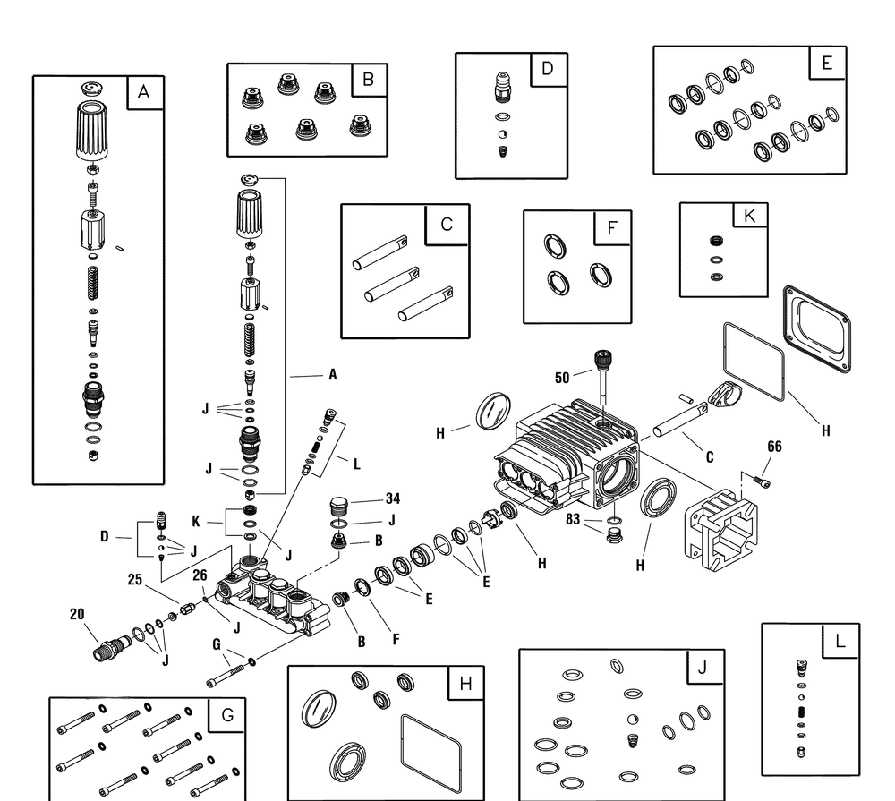 Pump (316158) Diagram and Parts List for 020524-00  Husqvarna Pressure Washer