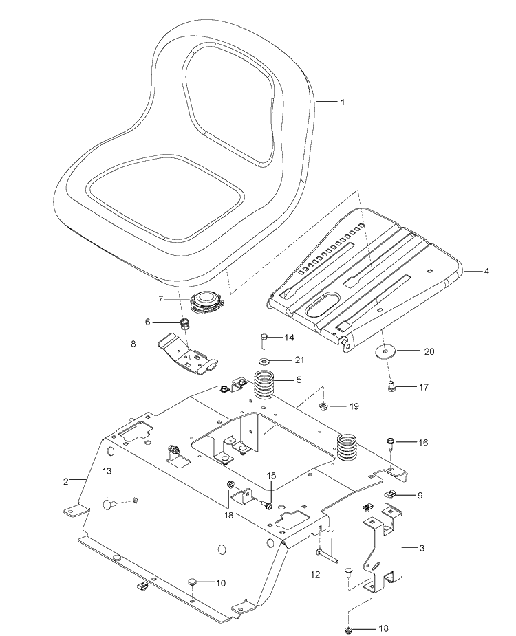 Seat Diagram and Parts List for RZ4222F (96665940100)(2011-05) Husqvarna Lawn Mower
