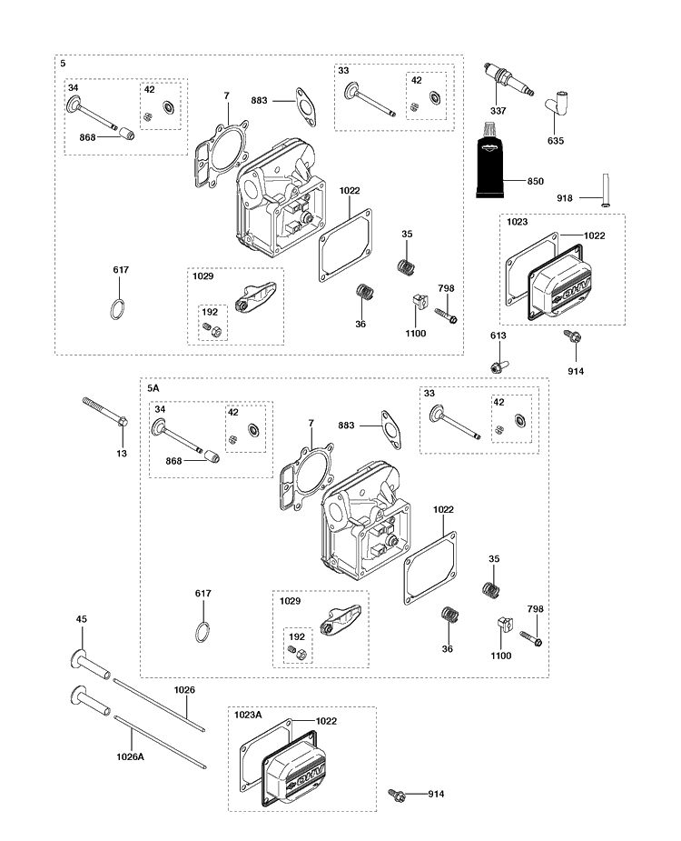Cylinder Cover Diagram and Parts List for 44M777-4171-G5 2013-04 Husqvarna Engine